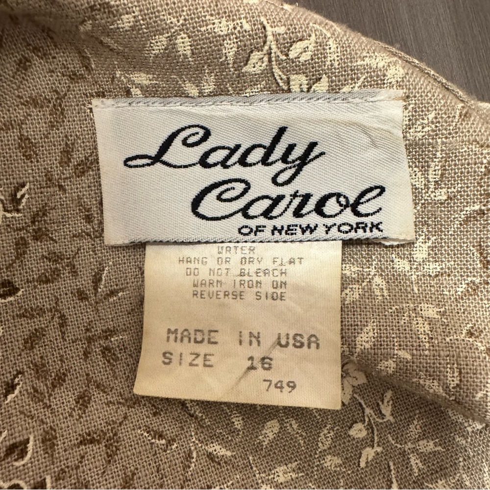 Vintage 1970s–1980s Lady Carole of New York Gold Floral Jacquard Jacket –Size 16 - Picture 7 of 9